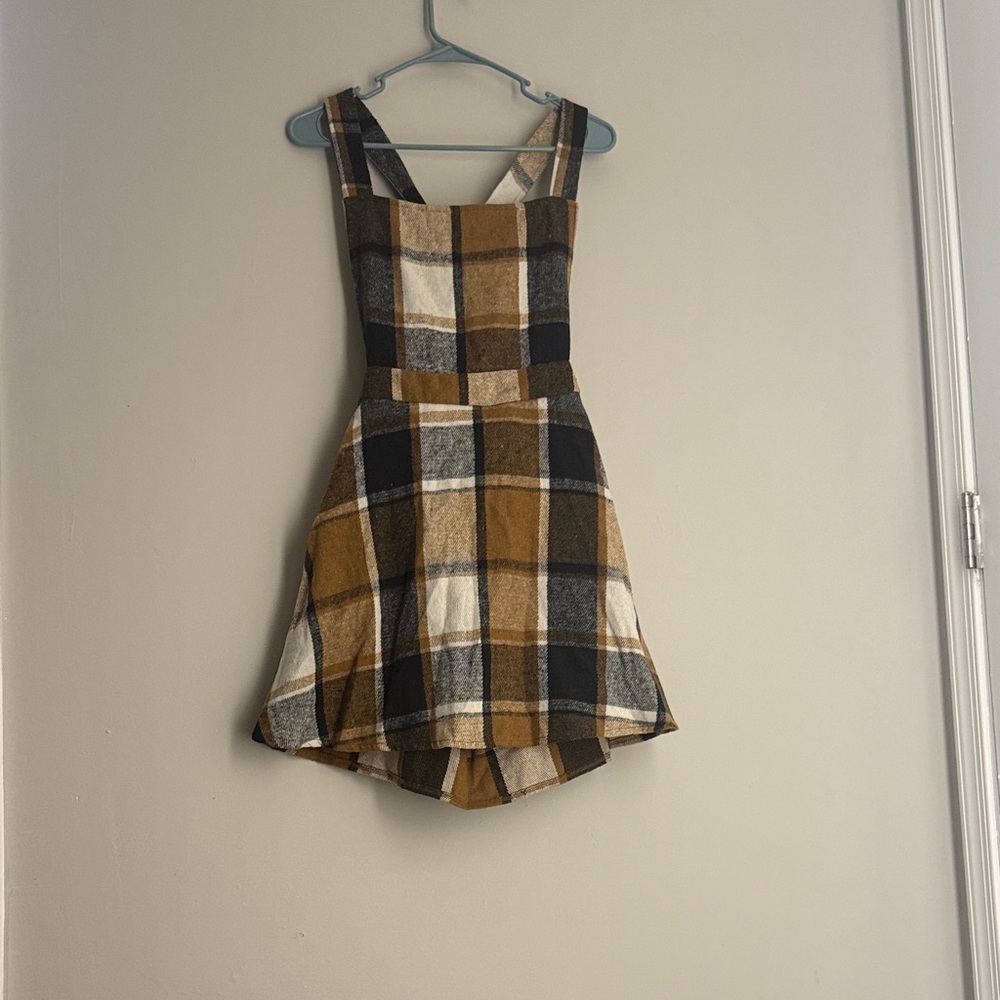 Plaid Dress in Brown and Black